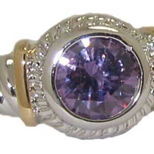 Cable ring CZ black pink champagne purple white gold CHOICE NWT